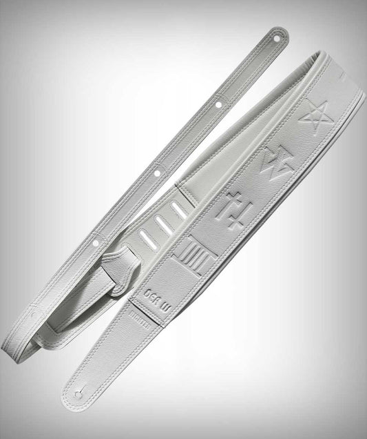 DER W Signature Gitarrengurt geprägt (weiß)