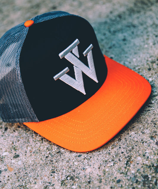 "V" Mesh Cap orange / black