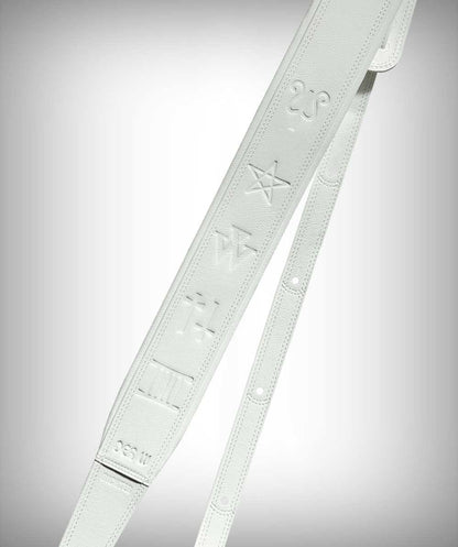 DER W Signature Gitarrengurt geprägt (weiß)