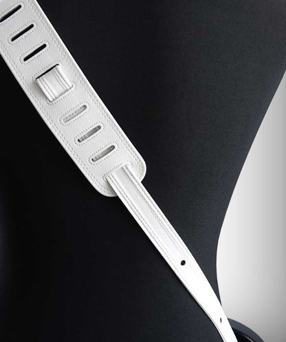 DER W Signature Gitarrengurt geprägt (weiß)